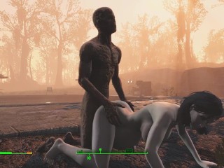 Ghoul got pregnant. Half-zombie gently fuck a woman from behind | Fallout 4 sex