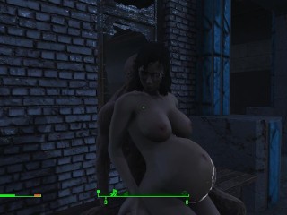 Ghoul got pregnant. Half-zombie gently fuck a woman from behind | Fallout 4 sex