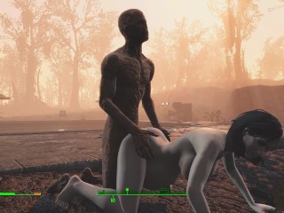 Ghoul got pregnant. Half-zombie gently fuck a woman from behind | Fallout 4 sex