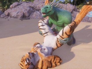 Wild Life / Scaly Furry Porn Tiger With Dragon