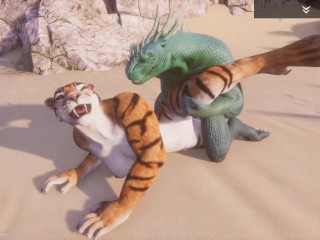 Wild Life / Scaly Furry Porn Tiger With Dragon