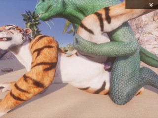 Wild Life / Scaly Furry Porn Tiger With Dragon