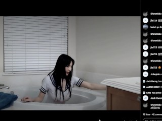 Elise TuTu Live Show and Shower in Bath (Nipple Shot!)