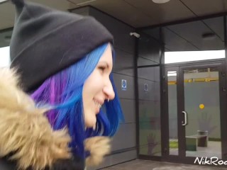 Met a girl on a dating site and Fucked her in a hotel ! Public blowjob