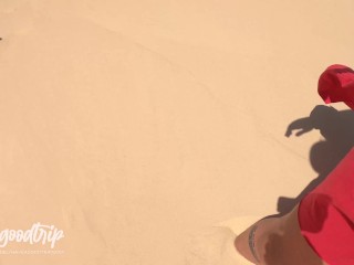 HORNY COUPLE FUCKING IN A DESERT BEACH - HAVEAGOODTRIP 4K