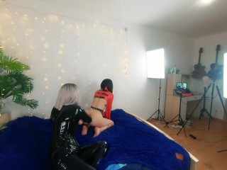 Hot BDSM sex of two fetish girls, main video and backstages 4k quality romantic love