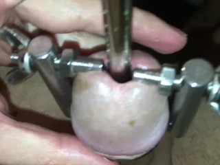 Urethral stretching with super device! My urethra is filled with sperm.