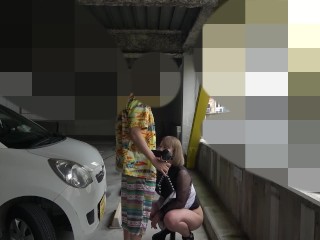 むちむち可愛い女子大生② 立体駐車場で露出生SEX