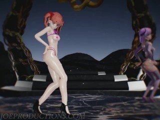 MMD R18+ Demon Misaka 4.0 And Kuroko Chocolate Cream Portal Island 1179