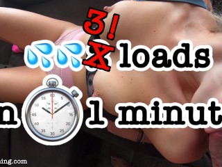 THREE Loads In 1 Minute - HUGE 4K Cumshots YummyCouple Blowjob Cum On Tits