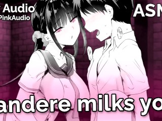 ASMR - Yandere milks you (handjob, blowjob, BDSM) (Audio Roleplay)