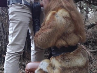 Outdoor sex with redhead teen in winter forest. Risky public fuck - Otta Koi