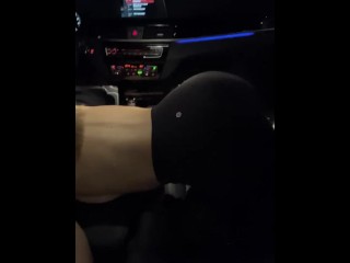 College girl gives a pro baseball player head in his car
