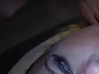 Dutch girl gets an eye facial cum in both eyes