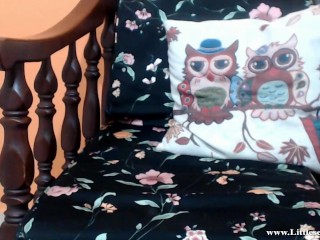 Close up Sexy black lingerie, beautiful latina with big tits masturbates until she cums