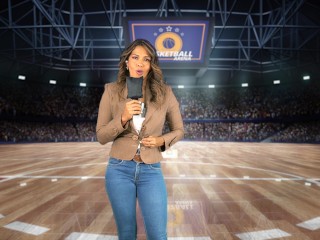 Sexy mature sports reporter masturbates in the middle of a packed stadium Full video