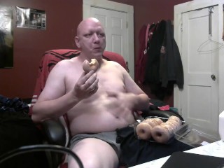 fat boy eats a dozen donuts and milk 1/28/21