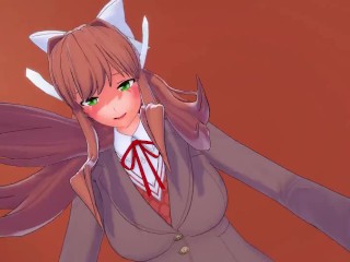 DDLC: Futa Monika bang you, then you bang her | Male Taker POV