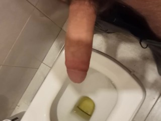 I pee in the toilet and then jerk off my dick.