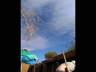 Working Hard On Yard