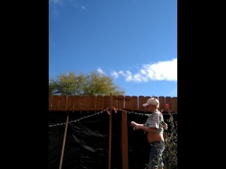 Working Hard On Yard