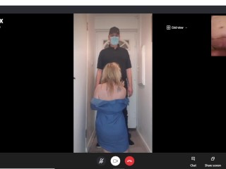 HOT Mature MILF Blows & Shags Pizza Man, While on Skype Call to hubby!  British Amateur Cuckold x