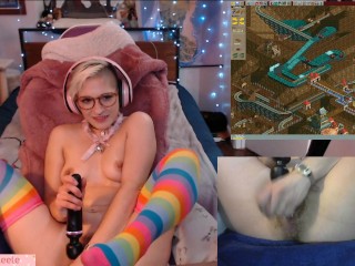 Heels and Rainbow Socks Fuck Machine w/ Panty Stuffing and Domi Cum Gamerslut Supercut Free Version