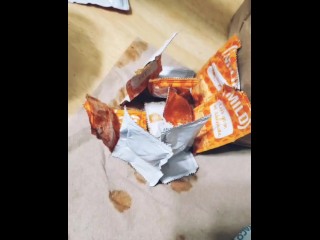 Hot sexy slappy packet in gangbang gets facial and creampied by multiple sloppy packets