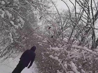 NEW! Japan Style (BLUR PORN) PISSING # Action is on Japan National Park Trail at temperature -15C