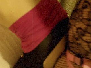 Sexy goddess pegs a caged sissy with a pink strap on, makes him cum in reverse cowgirl