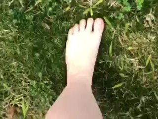 GETTING MY CUTE SOCKS ALL WET AND WALKING BAREFOOT IN THE GRASS