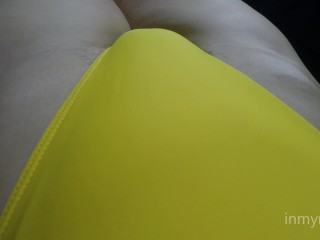 Playing with my pussy mound cameltoe in a sexy swimsuit.