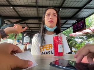 I love the reaction of my girlfriend using her toy in public // lovense lush control