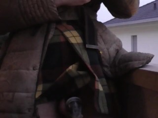 Trangirl's in Chastity Drink from her Condom in Public