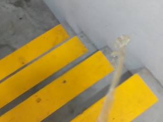 Piss in car park stairs