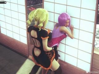 I made Sakura Haruno and Ai Miyashita fuck in Honey Select 2, I came a lot