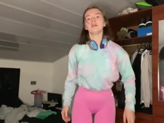 POV Stepsis pees her pants for you! Pee desperation 