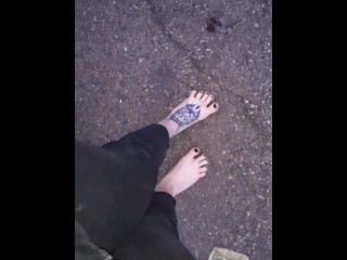 Tattooed barefoot pedal pushing, feat. Lorna Shore