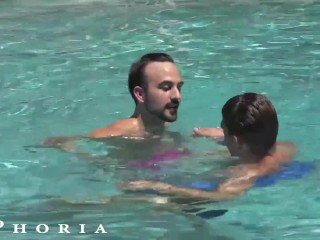 BiPhoria - Couple Both Seduced By Bisexual Oil Master On Vacation