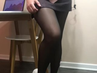 Checking out a new secretary. Casting for work
