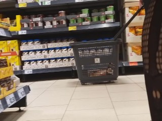 Kinky PUSSY FLASH n taking Skirt Off in the Store # My BUTT PLUG Risky Adventure at SuperMarket