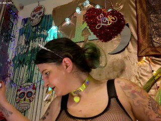 4K HD femdom Goth Princess SPH Humiliation JOI Face fucking while you beat off that ClitDick for me 