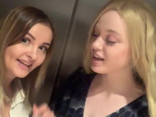 Two busty babes testing sex toys