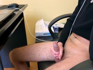 Hot Guy Masturbating During Online Zoom Work Meeting - 4K