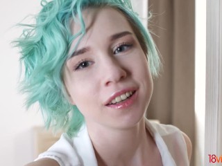 18videoz - Alice Klay - Blue-haired teeny anal debut