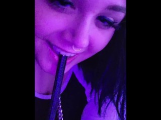 BBW submissive Neko Girl XXkittens birthday spanks with horsecrop & buttplug 