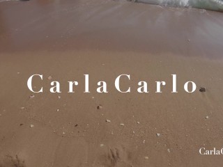 Sneaky Quicky at Public Beach | Amateur CarlaCarlo 4k