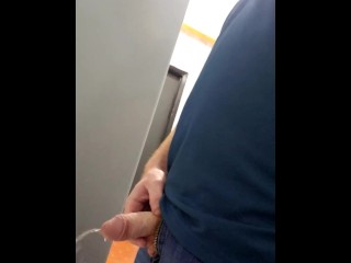 Ginger pissing in public restroom 