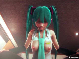 3D HENTAI POV Hatsune Miku rides your cock