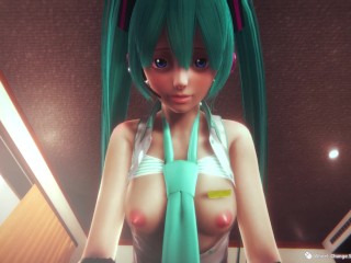 3D HENTAI POV Hatsune Miku rides your cock